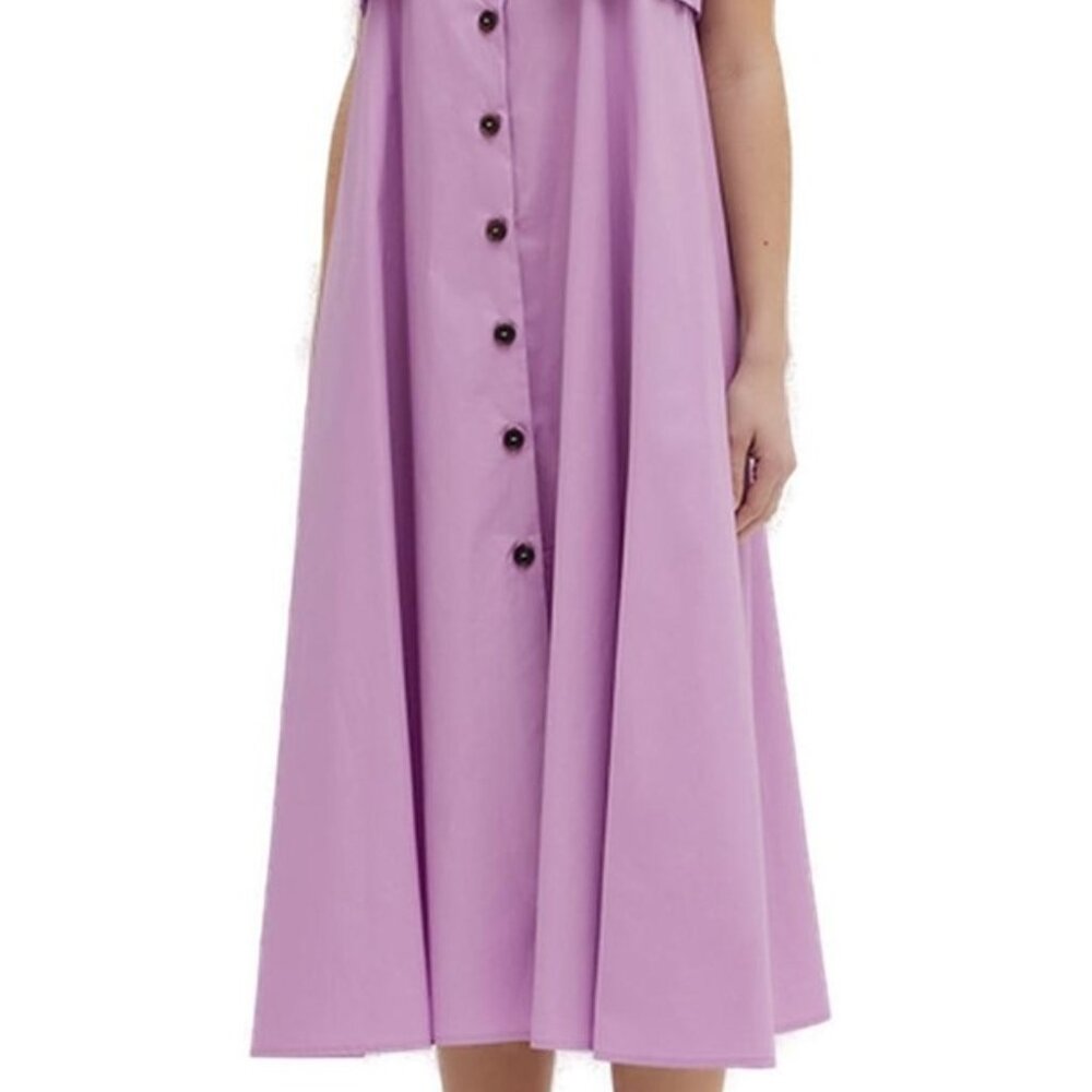 Erika Cavallini Buttoned Spaghetti Strap Midi Dress